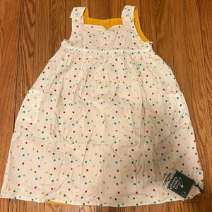 NWT little green radicals reversible polka dot dress. Size 7-8